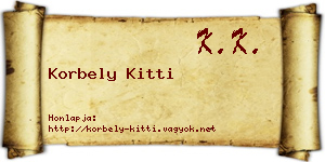 Korbely Kitti névjegykártya